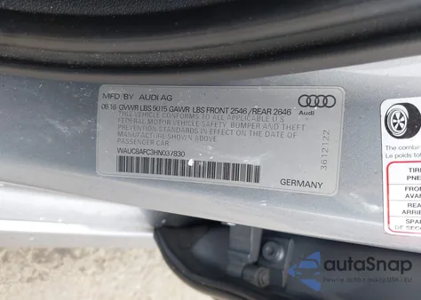 2017 Audi A6 2.0T Premium из США, поврежденный, VIN WAUC8AFC3HN037830